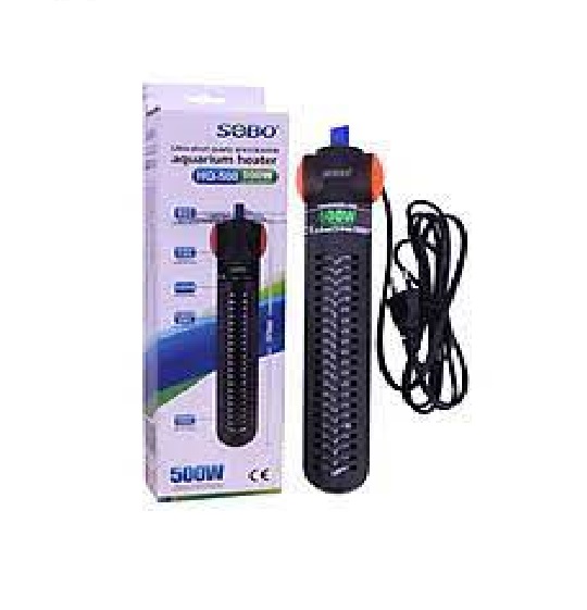 Sưởi bể cá sobo hq 300w 500w siêu ngắn có bọc sưởi