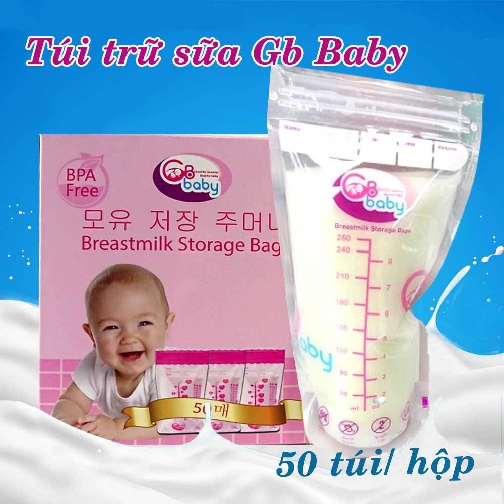 Túi Trữ Sữa GB Baby 250ml 1 hộp 50 túi
