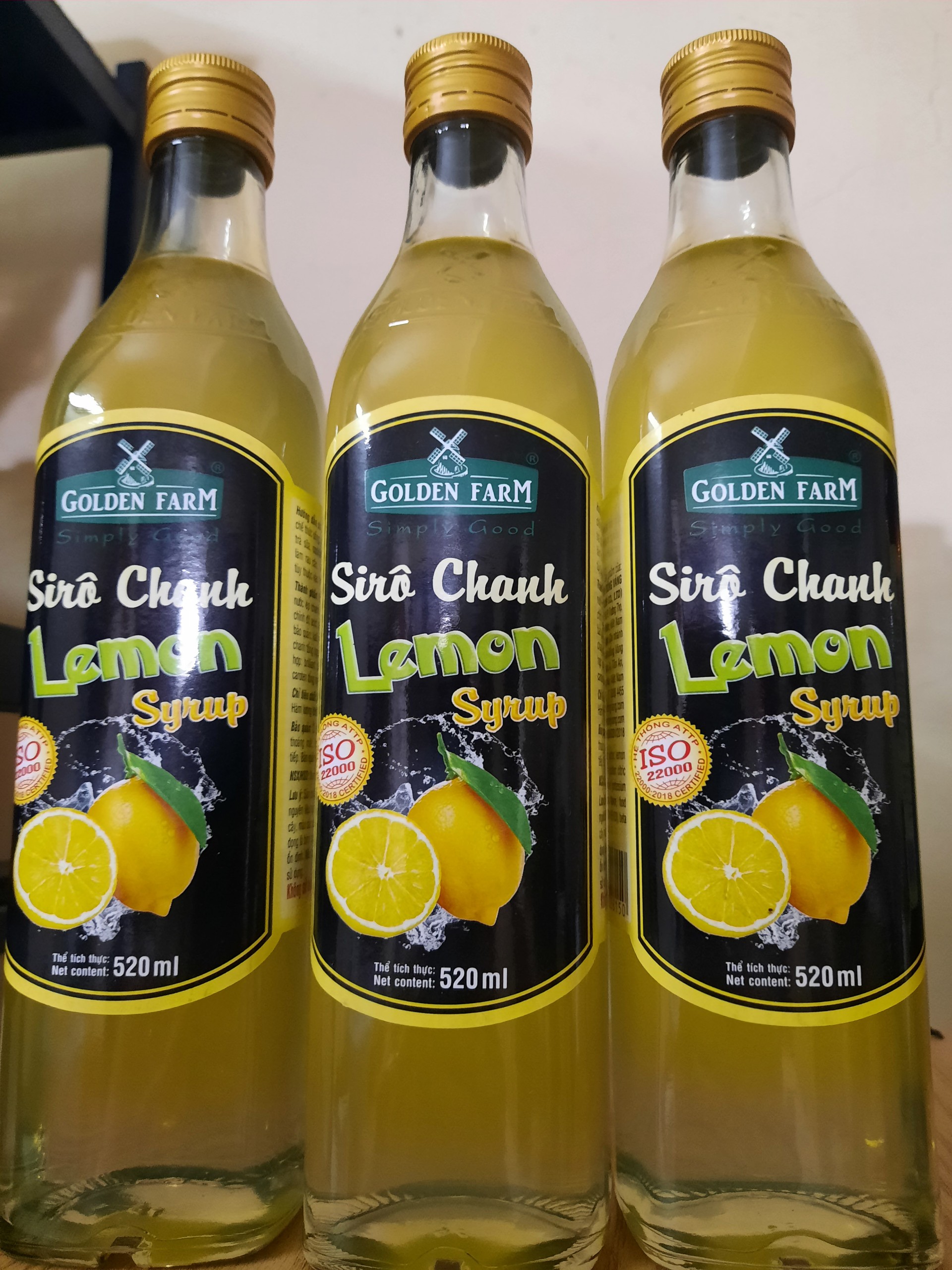 Siro Chanh vàng Golden Farm chai 520ml