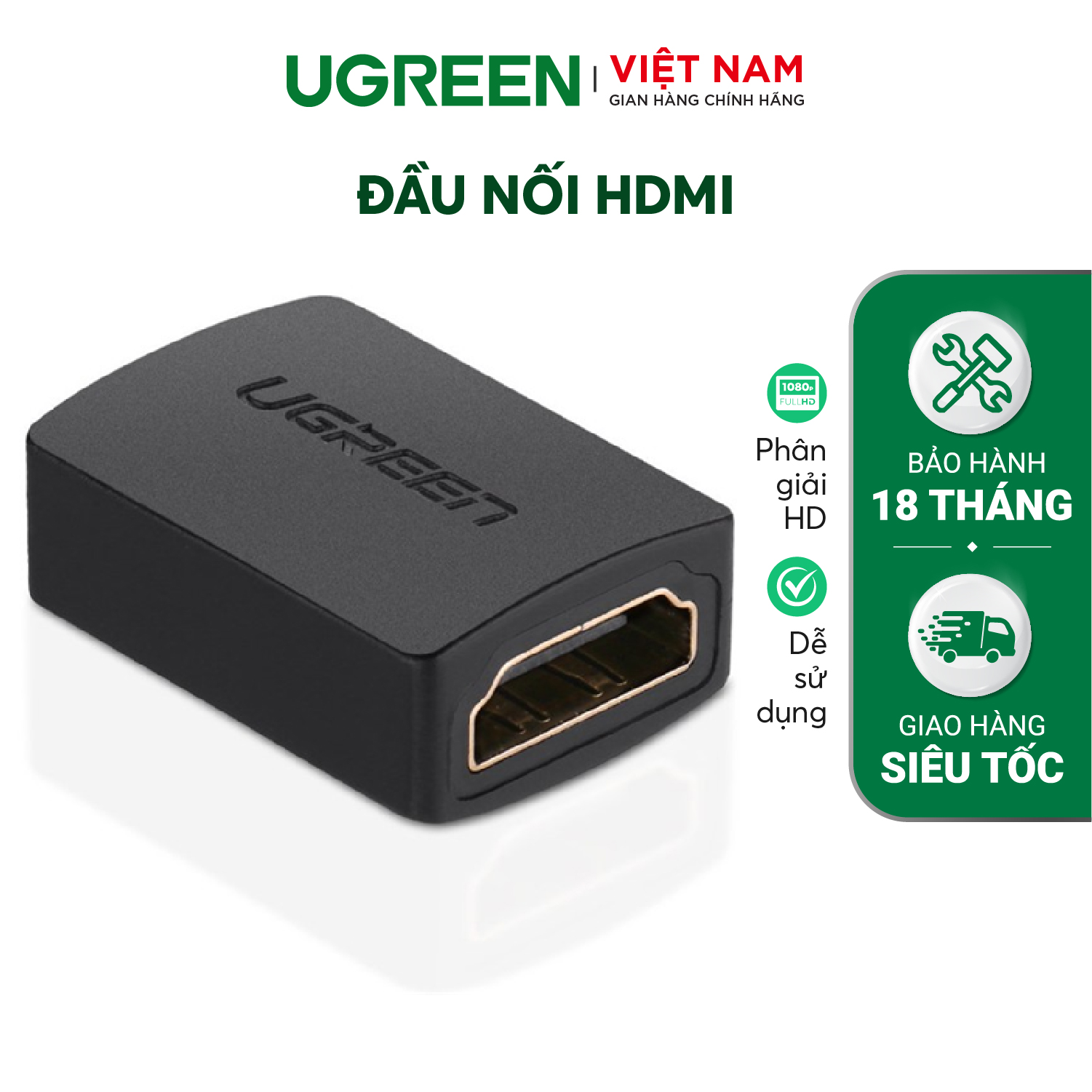 Đầu nối hdmi cái sang hdmi cái ugreen 20107 - hãng phân phối chính thức