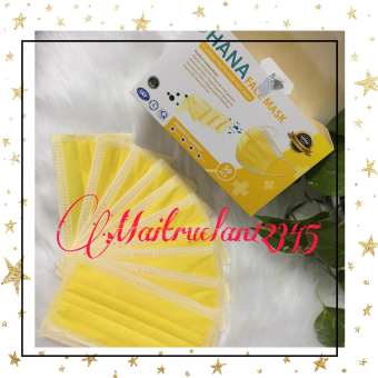 Khẩu trang y tế màu Vàng hana hộp 50 cái