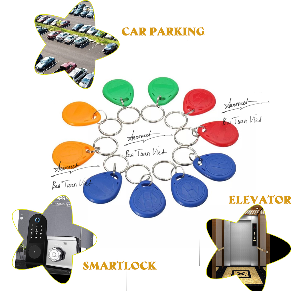 Thẻ từ rfid 125khz t5577 tương thích em4305 đọc ghi tốt dạng móc khóa