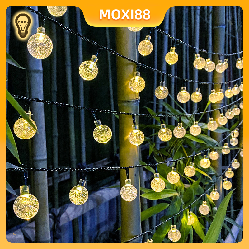 Đèn LED Năng Lượng Mặt Trời Quả Cầu Pha Lê 6.5M 30LED  Và 12M 100LED Chống Thấm Nước Treo cây , Đèn led Trang Trí ngoài trời.