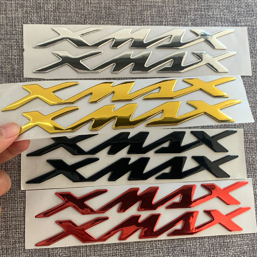 2Pcs 3D Nhựa Gel Biểu Tượng Cho Tấm Chắn Tank Pad Đề Can Logo Stickers Đối Với YAMAHA X-MAX Xmax 300 125 250 400 Trang Trí Xe Máy