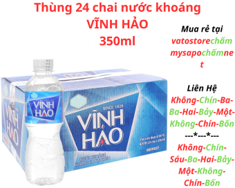 Thùng 24 chai nước khoáng VĨNH HẢO 350ml / Lốc 6 chai nước khoáng VĨNH HẢO 350ml