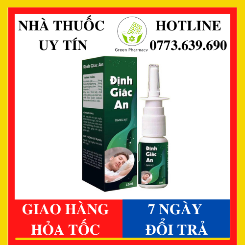 Định giấc an chính hãng, chai xịt 15ml - cải thiện tình trạng ngủ ngáy, mất ngủ - green pharma 1