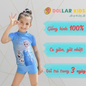 Bộ đồ bơi bé gái, set đồ bơi rời cho, đồ bơi bé gái D17_CÔNG CHÚA XANH