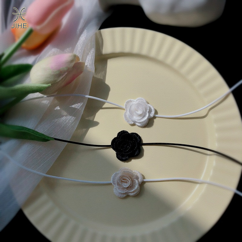 Vòng cổ choker vòng cổ hoa hồng dây đeo cổ hình hoa dây chuyền xương đòn vòng cổ thời trang