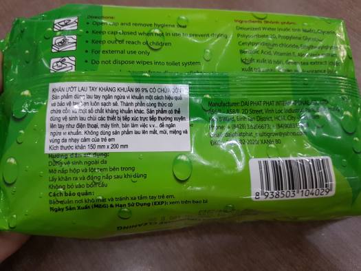 Khăn Ướt Lau Tay Kháng Khuẩn ABC Khử Mùi - 80 Tờ