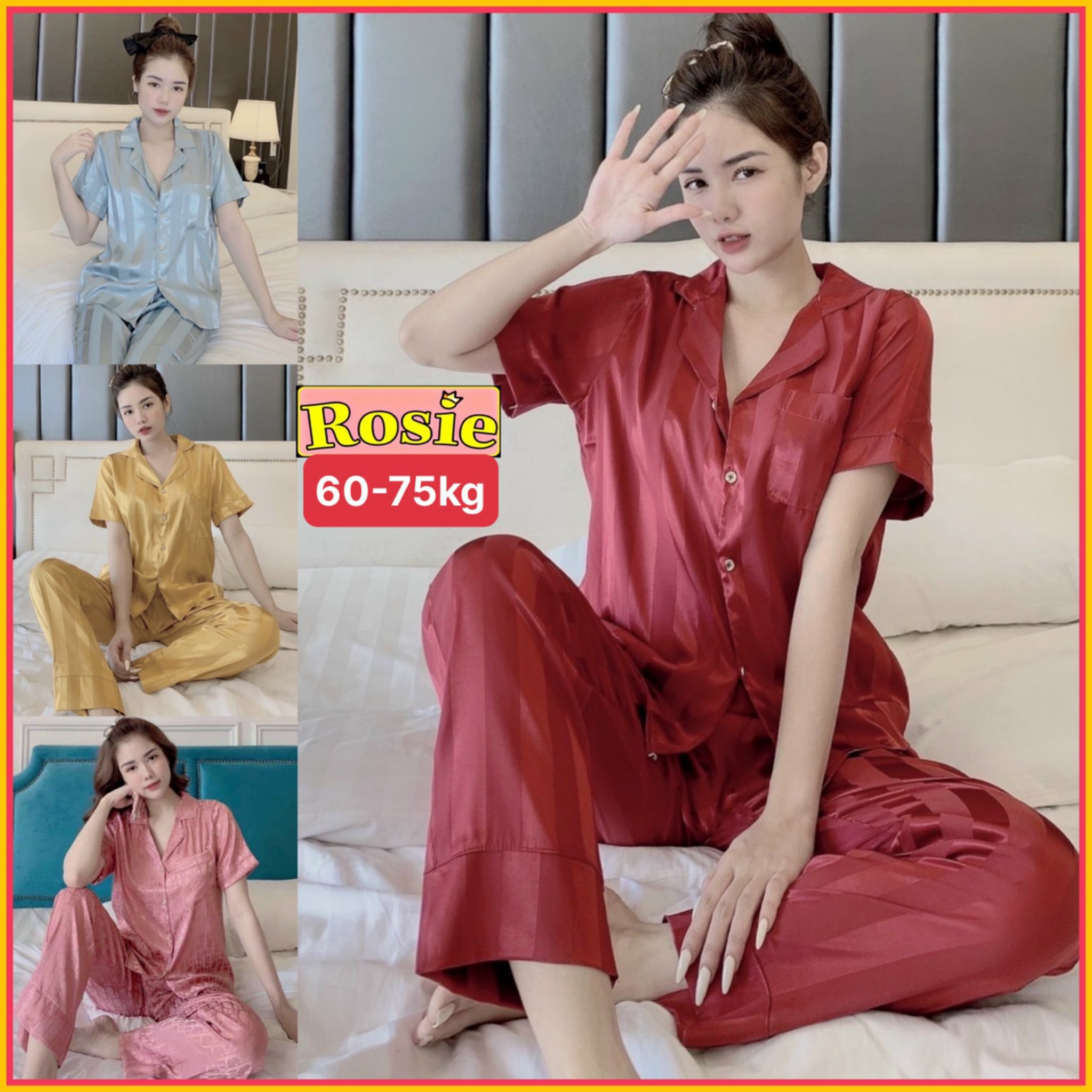 [Giá Siêu Rẻ] Bộ ngủ Lụa Gấm Bigsize Tay ngắn To Rộng ( Ảnh thật 100% +nhiều màu lựa chọn) Chất gấm sang chảnh và rộng đẹp ❤️ Đồ bộ Nữ ❤️ Sỉ và lẻ ❤️ Tphcm ❤️ Cánh dơi ❤️ 2 túi ❤️ pijama ❤️ Xưởng may