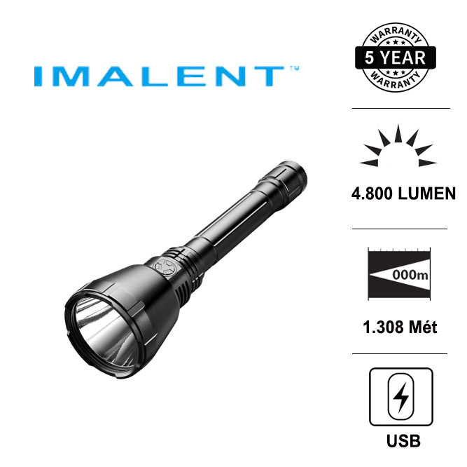 Đèn pin chiếu xa imalent ut90 predator độ sáng 4800lm chiếu xa 1308m led luminus sbt90.2 sạc nam châm pack pin sạc 2x21700 đèn đèn pin