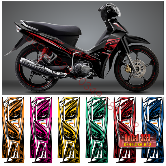 Tem Sirius XĂNG CƠ 50cc - 110cc mẫu ZIN SIRIUS RC 892560 - Tem chế 3 lớp cao cấp