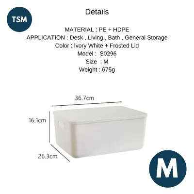 TSM Stackable Plastic Storage Box with Dustproof Lid Cover Space Savers for Living Organizer Kitchen Bathroom (2)
