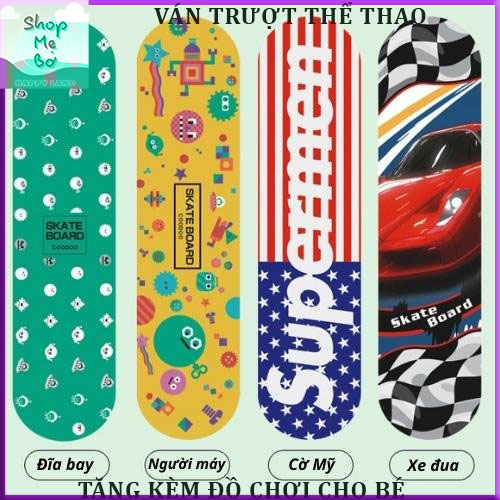 Ván trượt thể thao, Ván trượt người lớn, Trẻ em, Thi đấu, Cỡ to 80cm, Gỗ phong ép 8 lớp an toàn, Chịu tải trọng lớn