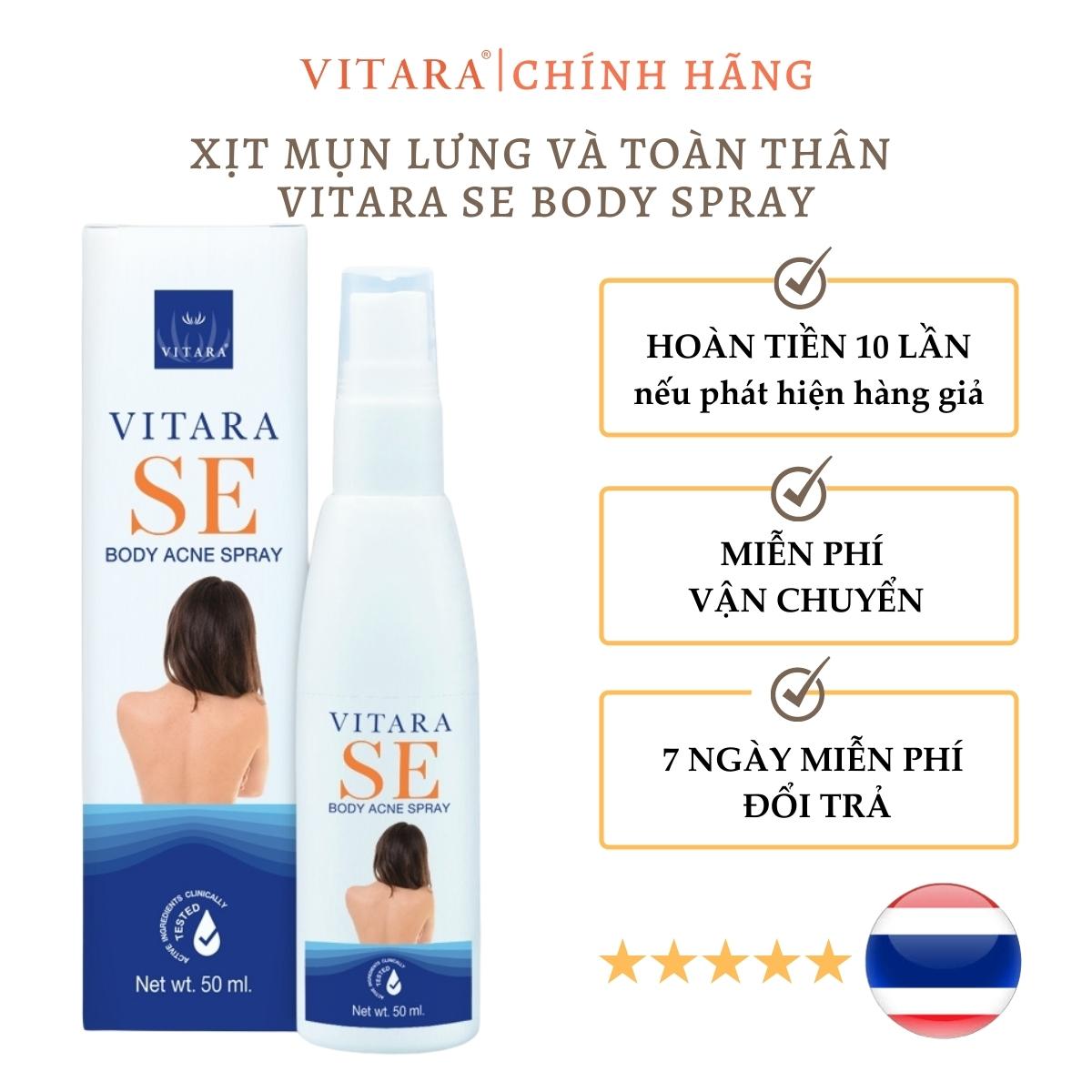 Xịt mụn lưng và ngực vitara se body acne spray giảm thâm mụn, sẹo mụn 50ml thái lan