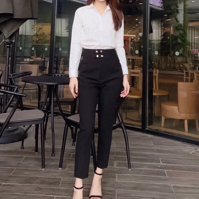 Quần tây công sở nữ, baggy 4 cúc bấm  hit hot, kiểu dáng năng động trẻ trung, hỗ trợ ship - Thời trang nữ Keni