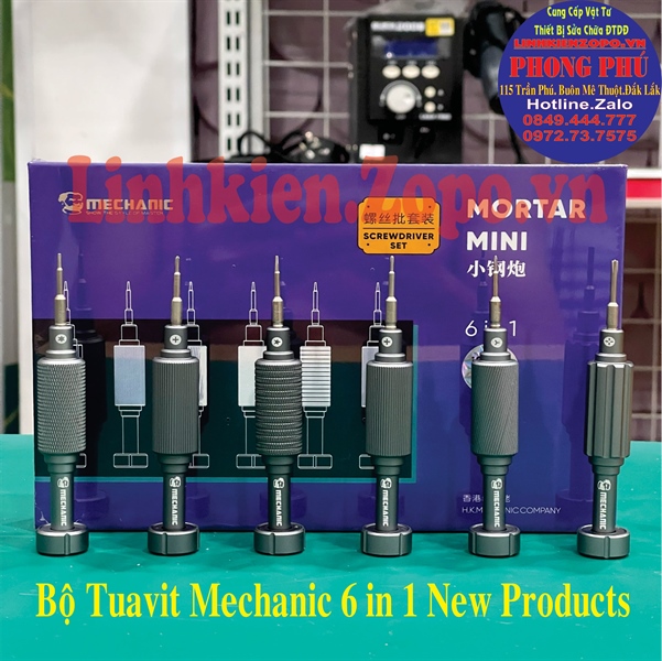 Bộ tua vít mechanic 6 in 1 mới tròn