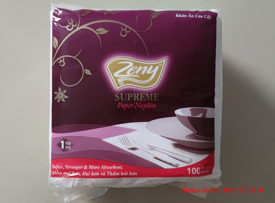 Combo 5 gói khăn giấy ăn napkin 100 tờ x 1 lớp, 330mmx330mm