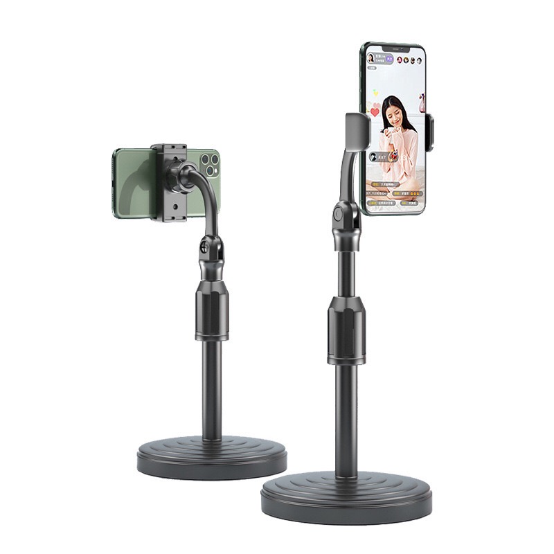 Giá Đỡ Điện Thoại Livestream Xem Video Học Online Xoay 360 Độ/ Giá Đỡ Kẹp Điện Thoại Để Bàn Kéo Dài Thu Gọn/ Giá Đỡ Live Kéo Dài Đế Tròn DC-01
