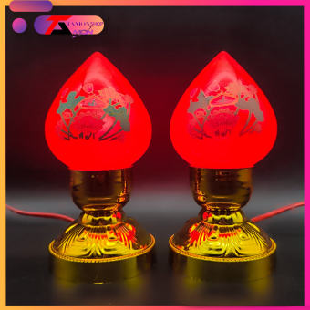 CẶP ĐÀO HOA SEN BÚP, ĐÀI SEN THỜ CÚNG, ĐÀI SEN QUAN ÂM, đèn thờ cúng, Bàn thờ gia tiên (Sen1)