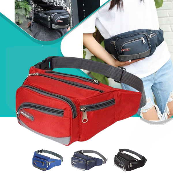 Túi Đeo Hông, Đeo Chéo Nam Nữ Vstar Vải Bố Siêu Dày Chống Thấm Nước Nhiều Ngăn Tiện Dụng