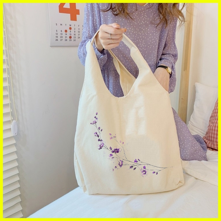 [HCM][GIÁ GỐC] Túi tote  Túi vải  Túi đeo vai . Túi xách HOA TÍM  vải canvas mềm với nhiều mẫu mới và hót phong cách Hàn Quốc Là 1 item không thể thiếu cho tín đồ Street Style dễ dàng phối với các trang phục yêu thích