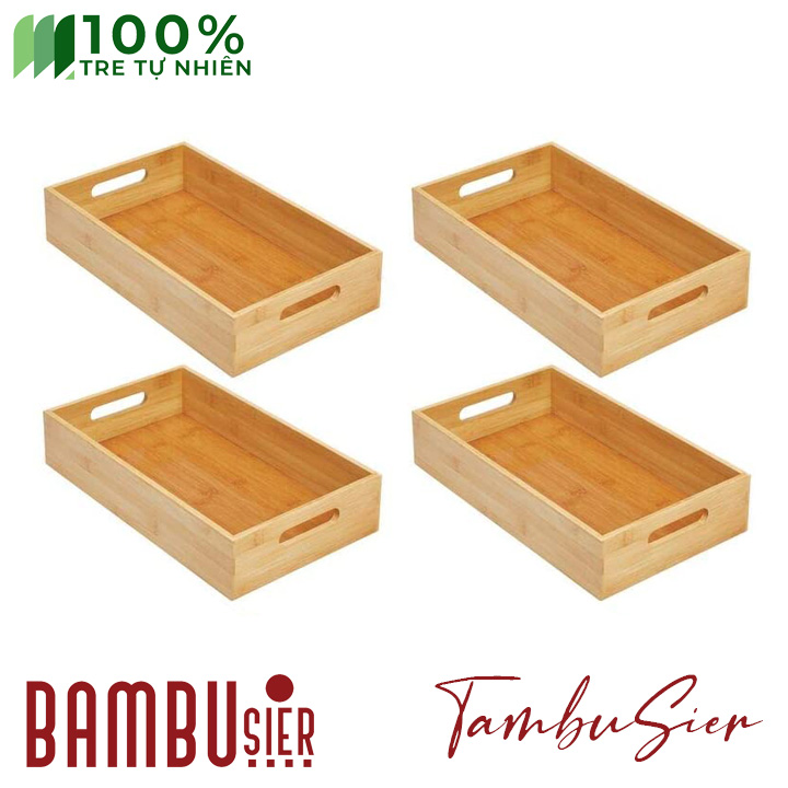 Khay đựng đồ đa năng tiện ích bằng gỗ tre