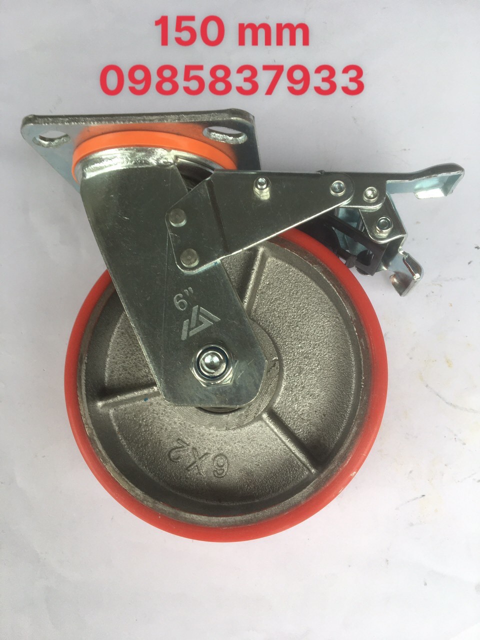 Bánh xe 150 mm PU xoay khóa tại Máy cầm tay NTT bảo hành dài hạn dùng lắp xe đẩy hàng di chuyển nhẹ nhàng êm ái