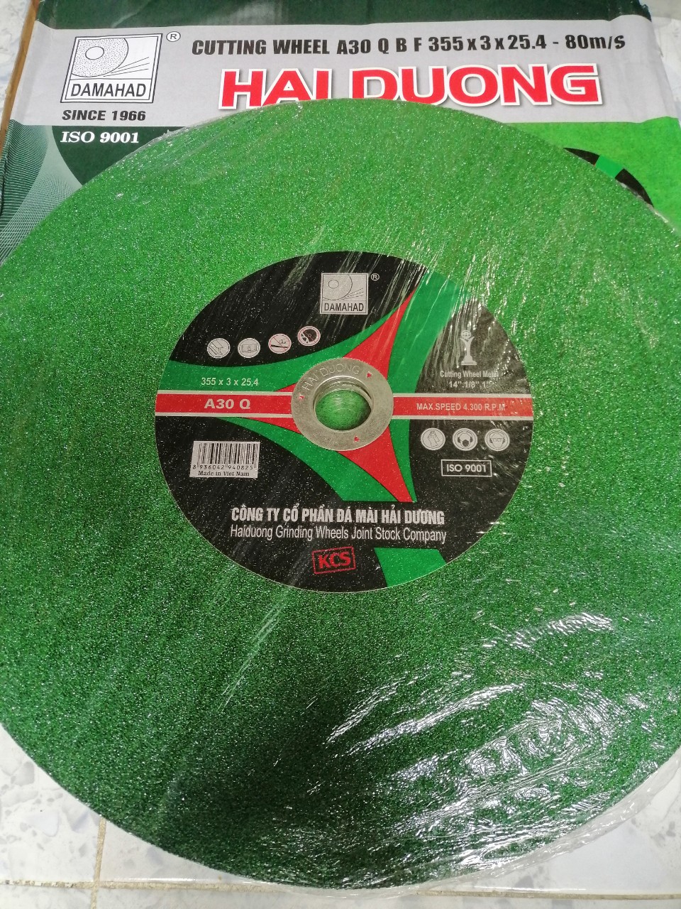 Đá cắt hải dương 350mm màu xanh - chính hãng