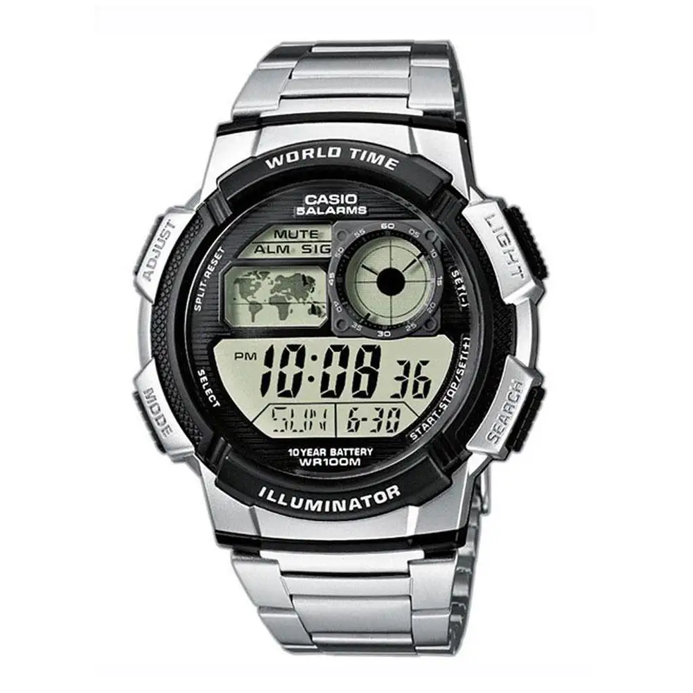 stainless steel casio watch