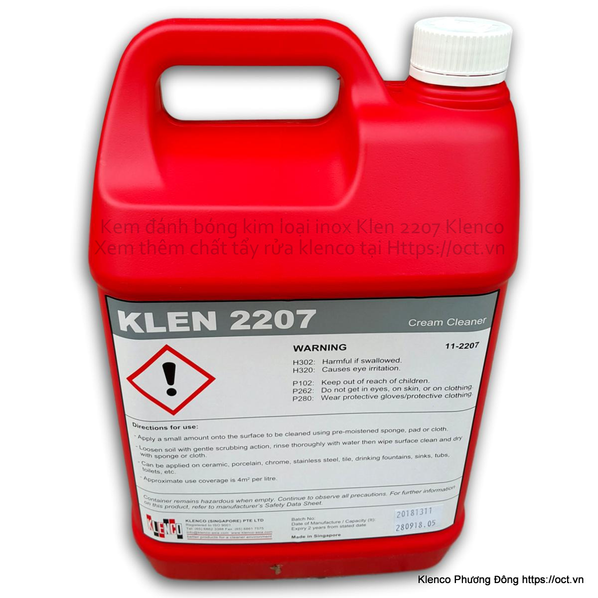 Klen 2207 Klenco Kem tẩy cặn can xi mốc trắng rỉ sét ố vàng cực mạnh