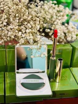 Combo phấn nước che khuyết điểm và son tươi không chì Dr.lacir