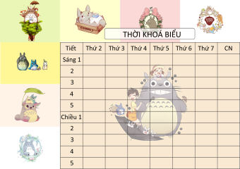 combo 2 thời Khoá Biểu totoro TKB9 A5