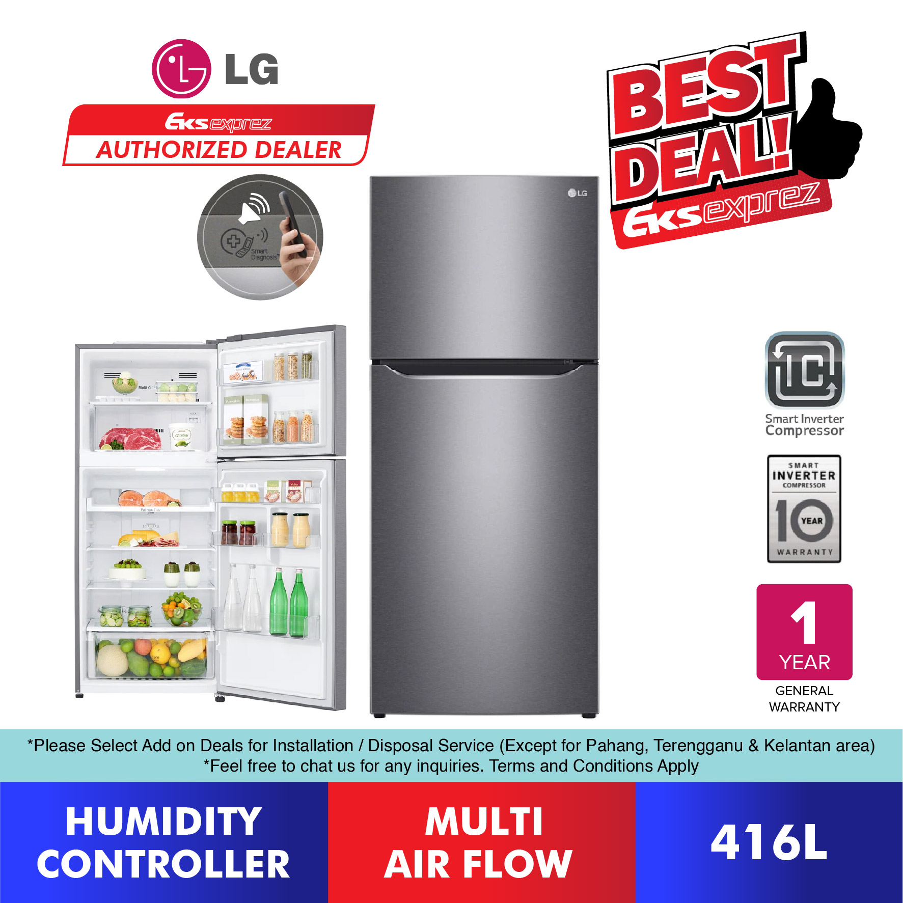 lg smart inverter freezer price