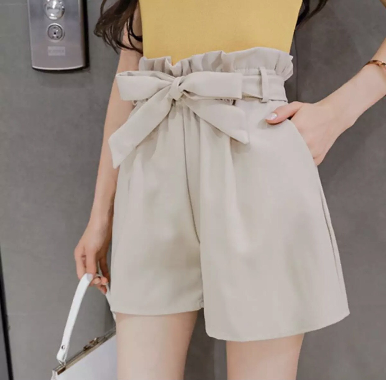 Quần short thắt nơ thời trang xnh xắn cho bạn gái - quần giả váy - quần short ống rộng