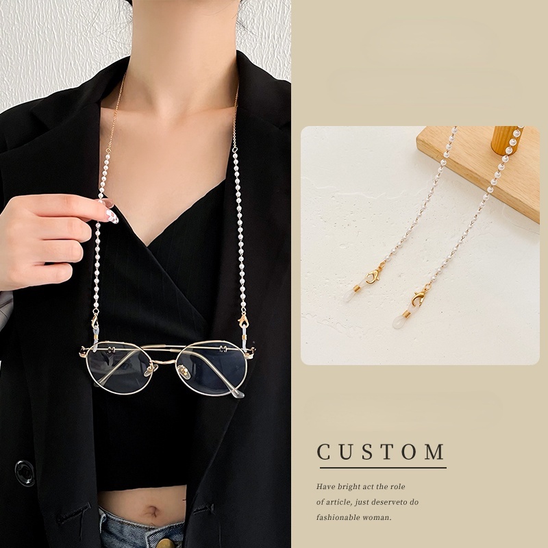 Dây đeo khẩu trang / mắt kính ngọc trai nguyên dây
