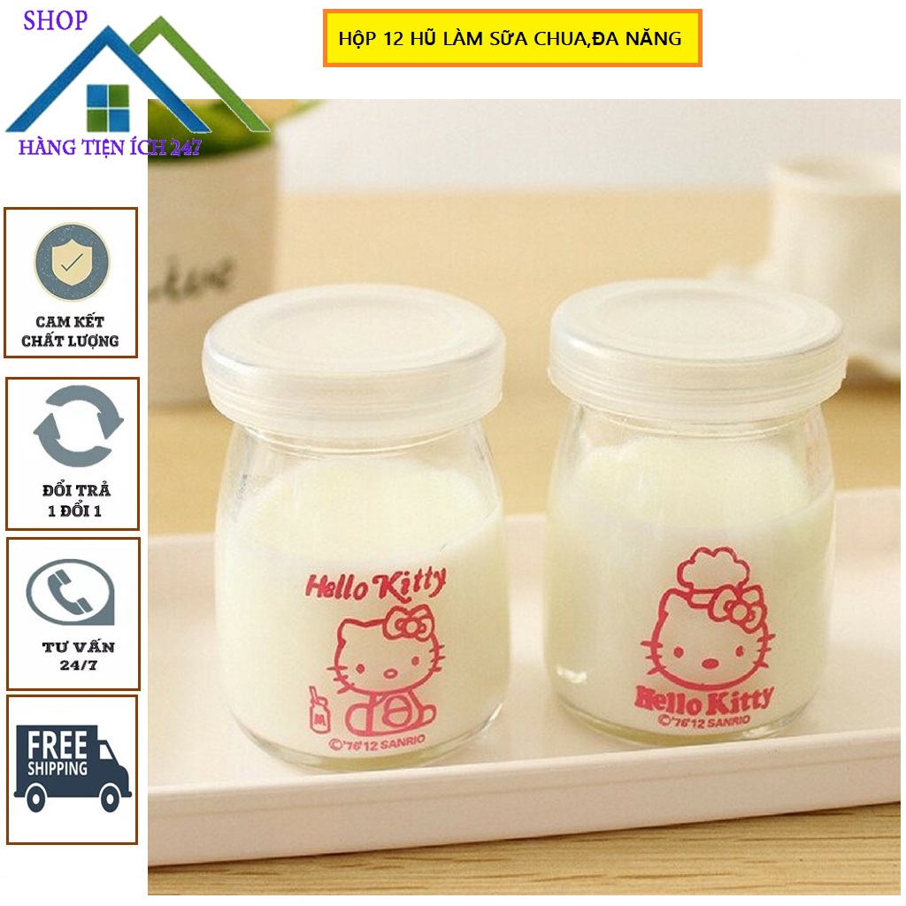 Hộp 12 Hủ làm sữa chua thủy tinh 100ml