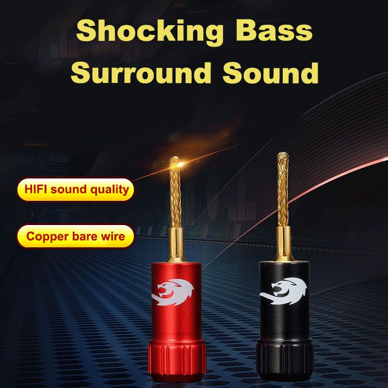 GOLLEY LION Banana Plugs for Speaker Wire, Speaker Connector Pin Plug Type, 24K Gold Plated for Spring-Loaded Speaker Banana Jack Terminals ราคา 200 บาท*ส่งฟรี