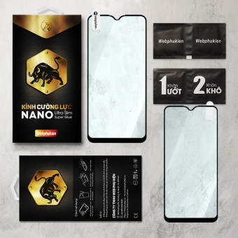 Miếng dán cường lực LG G8x Full màn hình hiệu Webphukien (Đen)