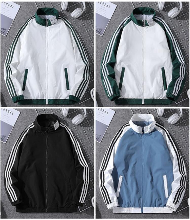 ÁO KHOÁC DÙ NAM NỮ 2 LỚP PHONG CÁCH HÀN QUỐC KHÔNG NÓN SỌC TAY SIÊU HOT(CÓ SẴN)