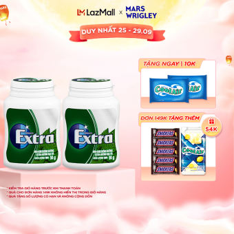 Combo 2 hũ kẹo Sing-gum không đường Extra hương bạc hà hũ 40 viên