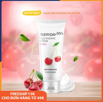 Sữa rửa mặt dưỡng ẩm làm trắng Rorec Everyday Cleansing Foam chiết xuất tinh chất từ trái cherry giúp làm sạch bụi bẩn và tế bào chết, hương dịu nhẹ, thu nhỏ lỗ chân lông, dưỡng trắng da 120g Mely SPU074-hương cherry