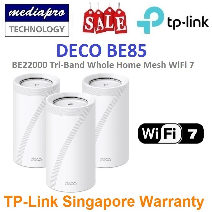 TP-LINK DECO BE85 2-Pack BE22000 Tri-Band Whole Home Mesh