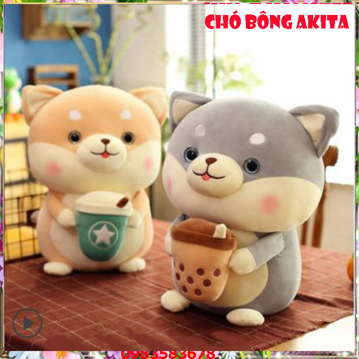 Gấu bông corgi 25cm cao cấp , thú nhồi bông chó akita mập tròn dễ thương, gấu bông chó shiba cosplay, gấu bông ôm ngủ