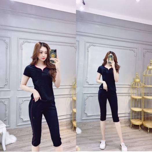 Đồ bộ lửng thun Cotton mặc nhà dễ thương