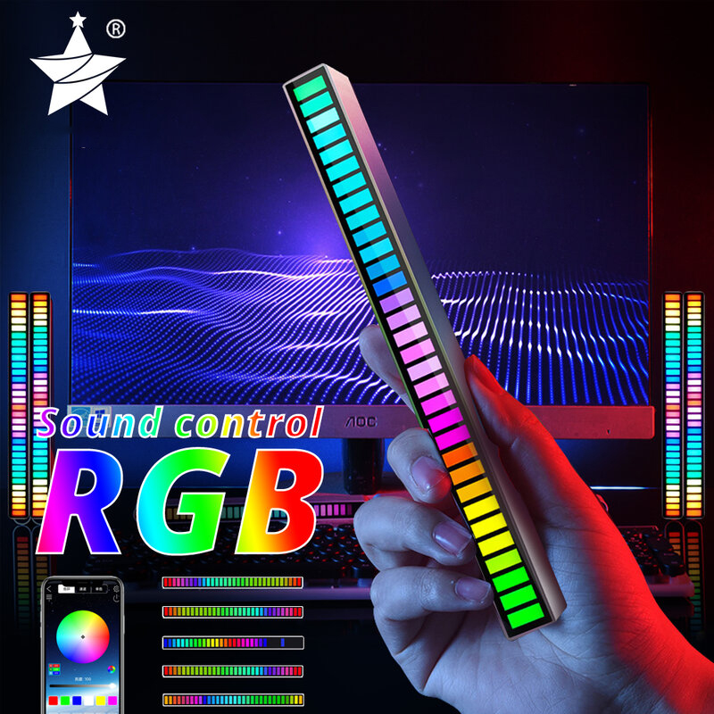 Thanh đèn led rgb nháy theo nhạc,16 TRIỆU MÀU TẶNG KÈM DÂY SẠC, đèn trang trí, decor phòng cảm biến âm thanh