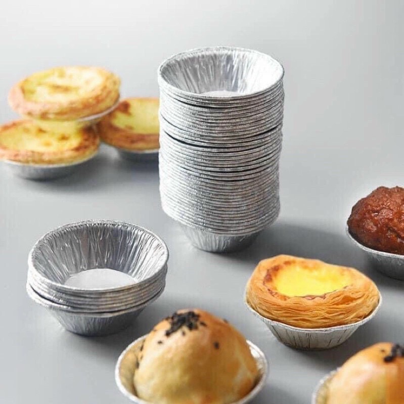 Set 100 cốc giấy bạc, khuôn giấy bạc nướng bánh, đế cốc chén giấy bạc nướng bánh đa năng, chén giấy bạc