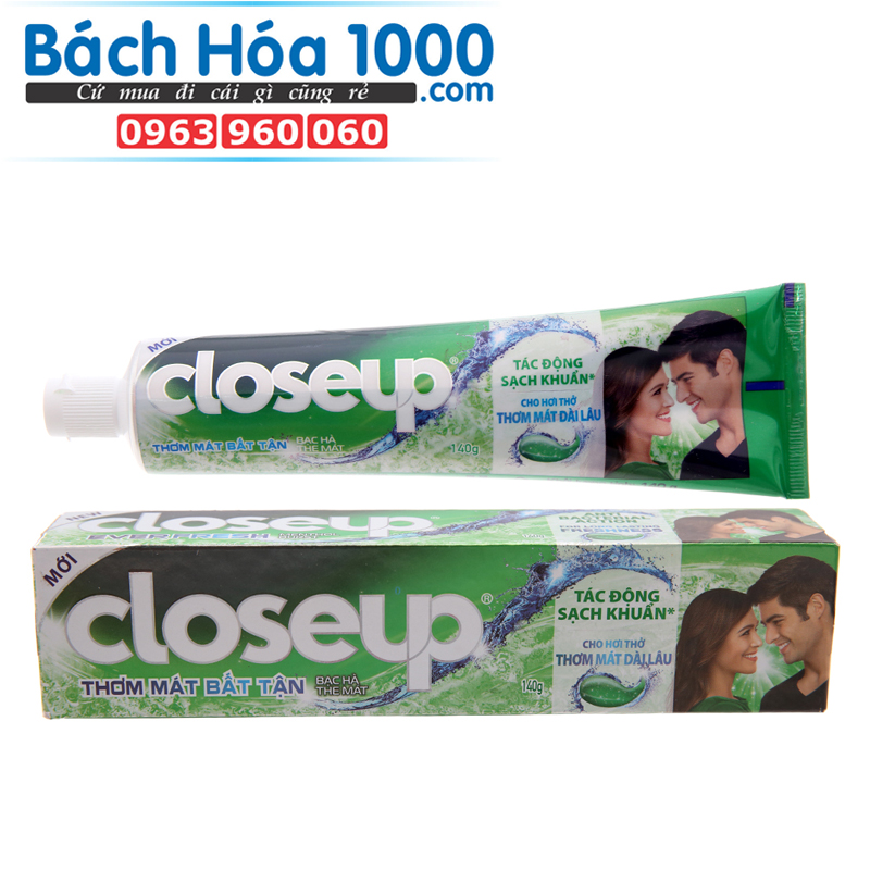 Kem đánh răng Closeup bạc hà the mát cho hơi thở thơm mát dài lâu 180g