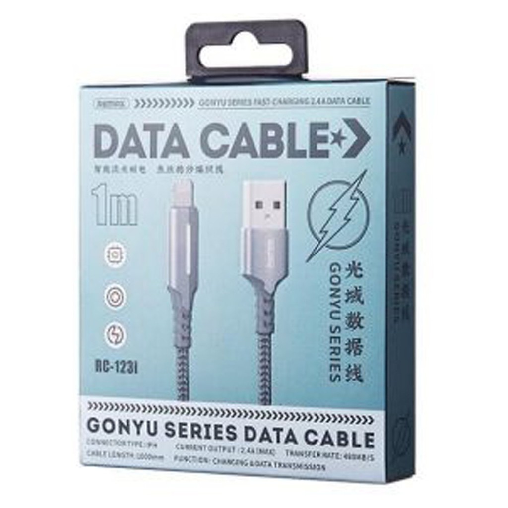Dây sạc iphone tự ngắt khi sạc đầy Remax Rc-123i cho iphone - hàng chính hãng