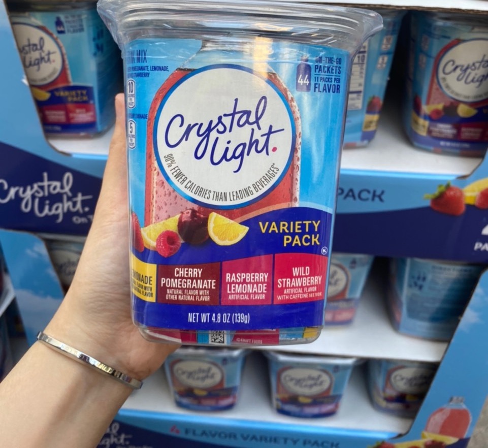 Hộp 44 gói bột trái cây crystal light không đường cho người ăn kiêng, tiểu đường, mỹ